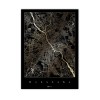 Mapa Warszawy - czarno złoty plakat miasta - personalizowane mapy miast