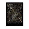 Mapa Warszawy - czarno złoty plakat miasta - personalizowana mapy miast