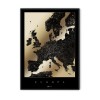 Europa - Czarno złota mapa dowolnego miejsca  - Personalizowana plakat mapa w ramie