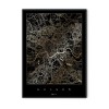 Mapa Krakowa - Czarno złoty plakat miasta w ramie