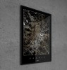 Mapa Poznania - Czarno złoty plakat miasta w ramie