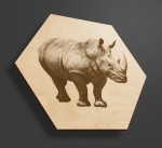 Obraz na drewnie heksagon - Nosorożec