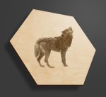 Obraz na drewnie heksagon - Wilk