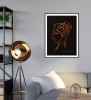 Plakaty metaliczne - Miedziany plakat w ramie z passe-partout - Twarz (plakat dekoracyjny)