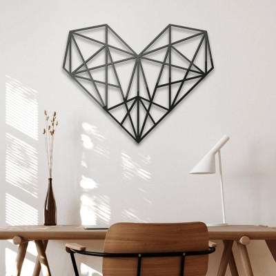 Napis dekoracyjny 3D geometryczny - Serce