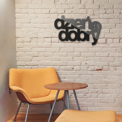Napis na ścianę z plexi 3D - Dzień dobry