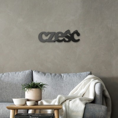 Napis na ścianę z plexi 3D - Cześć
