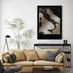 Plakat z mapą miasta złoty lustrzany - Włochy