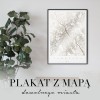 Plakat z mapą dowolnego miasta - lustrzana biało-złota