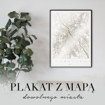 Plakat z mapą dowolnego miasta - lustrzana biało-złota 