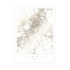 Mapa Madryt - złoty plakat miasta świata - biały