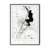Plakat z mapą Twojego miasta - Szczecin - biała (w ramie)