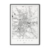 Poznań - plakat z mapą miasta - biała (w ramie)
