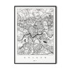 Kraków - plakat z mapą miasta - biała (w ramie)