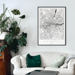 Londyn - plakat z mapą miasta świata - biała