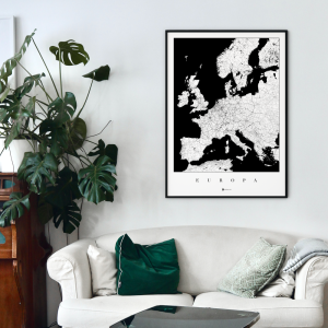 Europa - plakat z mapą - biała