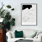 Polska - plakat z mapą - biała
