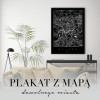 Plakat z mapą Twojego miasta - czarna