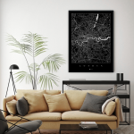 Londyn - plakat mapa miasta świata - czarna