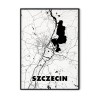 Plakat z mapą Twojego miasta - klasyczna w ramie (Szczecin)