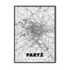 Plakat mapa miasta świata - Paryż - klasyczna