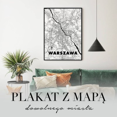 Plakat z mapą Twojego miasta - klasyczna