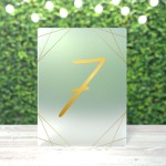 Satynowe numerki na stół weselny z plexi - Geometryczne