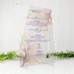 Menu weselne z plexi - Złoty heksagon