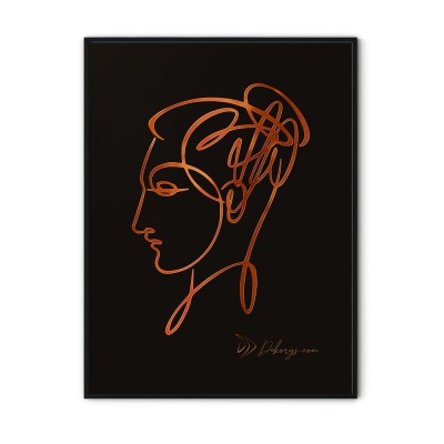 Plakaty metaliczne - Miedziany plakat w ramie - Twarz